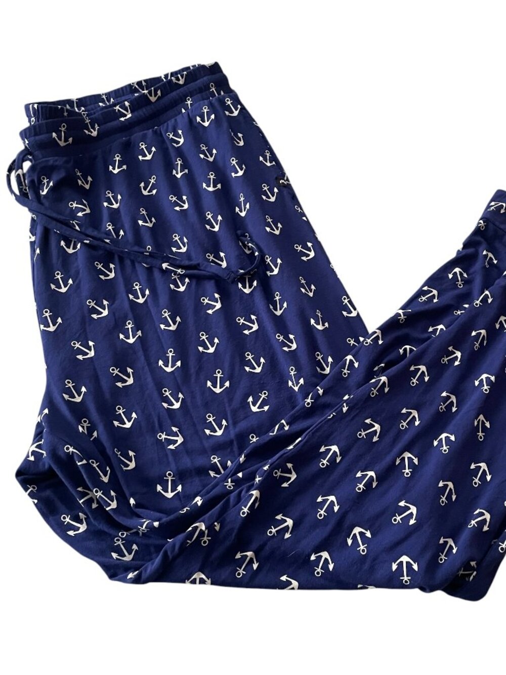 MeUndies Micromodal Pajama Pants Size 4X Blue Nautical Anchor Print Sleep Lounge